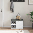 vidaXL Előtér pad párnával Fehér 60 x 38 x 46 cm Műanyag Fa és Szövet