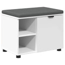 vidaXL Előtér pad párnával Fehér 60 x 38 x 46 cm Műanyag Fa és Szövet