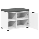 vidaXL Előtér pad párnával Fehér 60 x 38 x 46 cm Műanyag Fa és Szövet