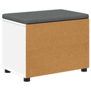 vidaXL Előtér pad párnával Fehér 60 x 38 x 46 cm Műanyag Fa és Szövet