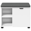 vidaXL Előtér pad párnával Fehér 60 x 38 x 46 cm Műanyag Fa és Szövet