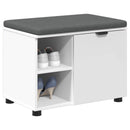 vidaXL Előtér pad párnával Fehér 60 x 38 x 46 cm Műanyag Fa és Szövet