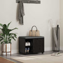vidaXL Előtér pad Fekete Tölgy 60 x 38 x 46 cm Műanyag Fa és Szövet