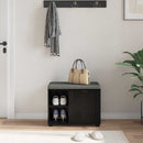 vidaXL Előtér pad Fekete Tölgy 60 x 38 x 46 cm Műanyag Fa és Szövet