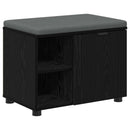 vidaXL Előtér pad Fekete Tölgy 60 x 38 x 46 cm Műanyag Fa és Szövet