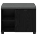 vidaXL Előtér pad Fekete Tölgy 60 x 38 x 46 cm Műanyag Fa és Szövet
