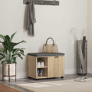 vidaXL Előtér pad Sonoma tölgy 60 x 38 x 46 cm Műanyag Fa és Szövet