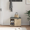 vidaXL Előtér pad Sonoma tölgy 60 x 38 x 46 cm Műanyag Fa és Szövet