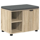 vidaXL Előtér pad Sonoma tölgy 60 x 38 x 46 cm Műanyag Fa és Szövet