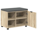 vidaXL Előtér pad Sonoma tölgy 60 x 38 x 46 cm Műanyag Fa és Szövet