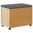 vidaXL Előtér pad Sonoma tölgy 60 x 38 x 46 cm Műanyag Fa és Szövet