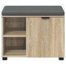 vidaXL Előtér pad Sonoma tölgy 60 x 38 x 46 cm Műanyag Fa és Szövet