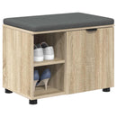 vidaXL Előtér pad Sonoma tölgy 60 x 38 x 46 cm Műanyag Fa és Szövet