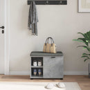 vidaXL Előtér pad Beton Szürke 60 x 38 x 46 cm Műanyag Fa és Szövet