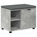 vidaXL Előtér pad Beton Szürke 60 x 38 x 46 cm Műanyag Fa és Szövet