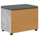 vidaXL Előtér pad Beton Szürke 60 x 38 x 46 cm Műanyag Fa és Szövet