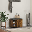 vidaXL Előtér pad Füstölt Tölgy 60 x 38 x 46 cm Műanyag Fa és Szövet