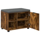 vidaXL Előtér pad Füstölt Tölgy 60 x 38 x 46 cm Műanyag Fa és Szövet