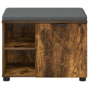 vidaXL Előtér pad Füstölt Tölgy 60 x 38 x 46 cm Műanyag Fa és Szövet