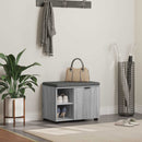 vidaXL Előtér pad Szürke Sonoma 60 x 38 x 46 cm Műanyag Fa és Szövet