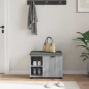 vidaXL Előtér pad Szürke Sonoma 60 x 38 x 46 cm Műanyag Fa és Szövet