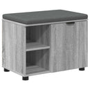 vidaXL Előtér pad Szürke Sonoma 60 x 38 x 46 cm Műanyag Fa és Szövet