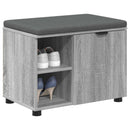 vidaXL Előtér pad Szürke Sonoma 60 x 38 x 46 cm Műanyag Fa és Szövet