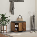 vidaXL Előtér pad ajtóval Öreg fa 60 x 38 x 46 cm Műanyag Fa és Szövet