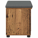 vidaXL Előtér pad ajtóval Öreg fa 60 x 38 x 46 cm Műanyag Fa és Szövet
