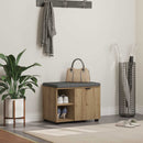 vidaXL Előtér pad Kézműves Tölgy 60 x 38 x 46 cm Műanyag Fa és Szövet