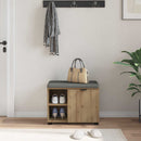 vidaXL Előtér pad Kézműves Tölgy 60 x 38 x 46 cm Műanyag Fa és Szövet