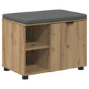 vidaXL Előtér pad Kézműves Tölgy 60 x 38 x 46 cm Műanyag Fa és Szövet