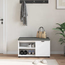 vidaXL Előtér pad párnával Fehér 80 x 38 x 46 cm Műanyag Fa és Szövet