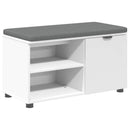 vidaXL Előtér pad párnával Fehér 80 x 38 x 46 cm Műanyag Fa és Szövet