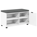 vidaXL Előtér pad párnával Fehér 80 x 38 x 46 cm Műanyag Fa és Szövet