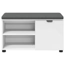 vidaXL Előtér pad párnával Fehér 80 x 38 x 46 cm Műanyag Fa és Szövet
