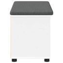 vidaXL Előtér pad párnával Fehér 80 x 38 x 46 cm Műanyag Fa és Szövet