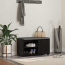 vidaXL Előtér pad Fekete Tölgy 80 x 38 x 46 cm Műanyag Fa és Szövet