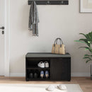 vidaXL Előtér pad Fekete Tölgy 80 x 38 x 46 cm Műanyag Fa és Szövet