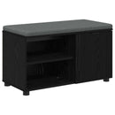 vidaXL Előtér pad Fekete Tölgy 80 x 38 x 46 cm Műanyag Fa és Szövet