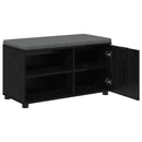 vidaXL Előtér pad Fekete Tölgy 80 x 38 x 46 cm Műanyag Fa és Szövet