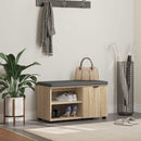 vidaXL Előtér pad Sonoma tölgy 80 x 38 x 46 cm Műanyag Fa és Szövet