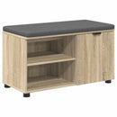 vidaXL Előtér pad Sonoma tölgy 80 x 38 x 46 cm Műanyag Fa és Szövet