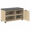 vidaXL Előtér pad Sonoma tölgy 80 x 38 x 46 cm Műanyag Fa és Szövet