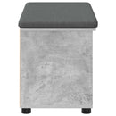 vidaXL Előtér pad Beton Szürke 80 x 38 x 46 cm Műanyag Fa és Szövet