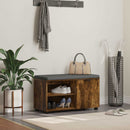 vidaXL Előtér pad Füstölt Tölgy 80 x 38 x 46 cm Műanyag Fa és Szövet