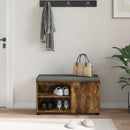 vidaXL Előtér pad Füstölt Tölgy 80 x 38 x 46 cm Műanyag Fa és Szövet