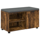 vidaXL Előtér pad Füstölt Tölgy 80 x 38 x 46 cm Műanyag Fa és Szövet