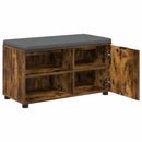 vidaXL Előtér pad Füstölt Tölgy 80 x 38 x 46 cm Műanyag Fa és Szövet