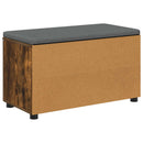vidaXL Előtér pad Füstölt Tölgy 80 x 38 x 46 cm Műanyag Fa és Szövet